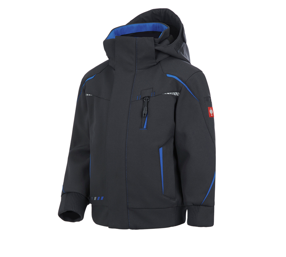 Kurtki: Kurtka zimowa softshell e.s.motion 2020, dziecięca + grafitowy/niebieski chagall