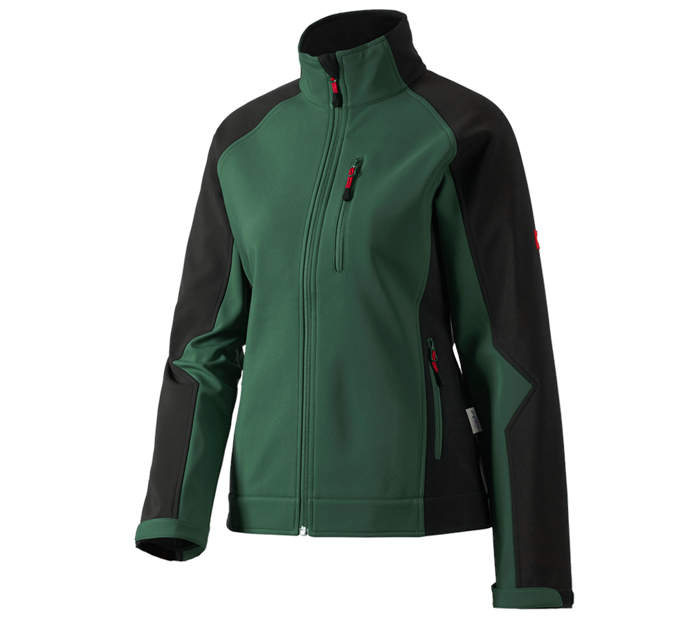 Kurtki robocze: Kurtka damska softshell dryplexx® softlight + zielony/czarny