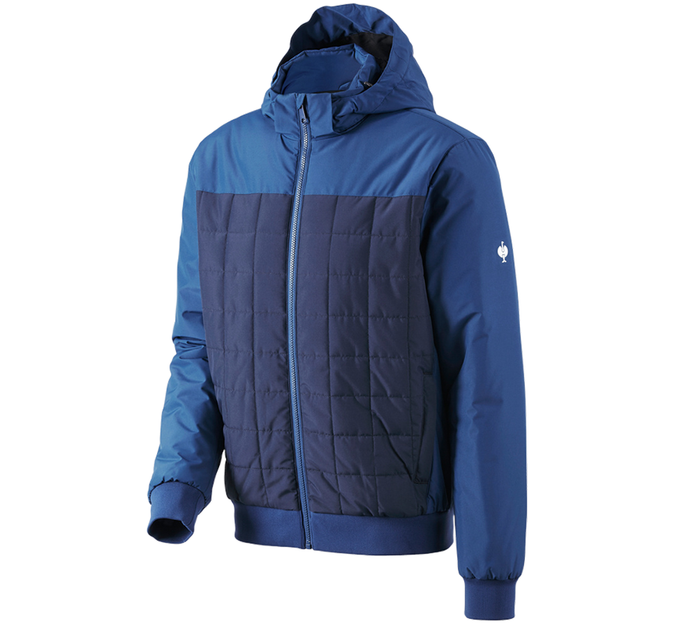 Kurtki robocze: Kurtka pilotka z kapturem e.s.concrete + błękit alkaliczny/niebieski marine