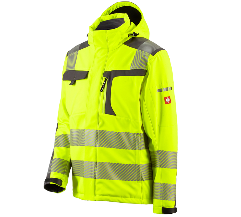 Kurtki robocze: Kurtka ostrzegawcza softshell e.s.motion + żółty ostrzegawczy/antracytowy