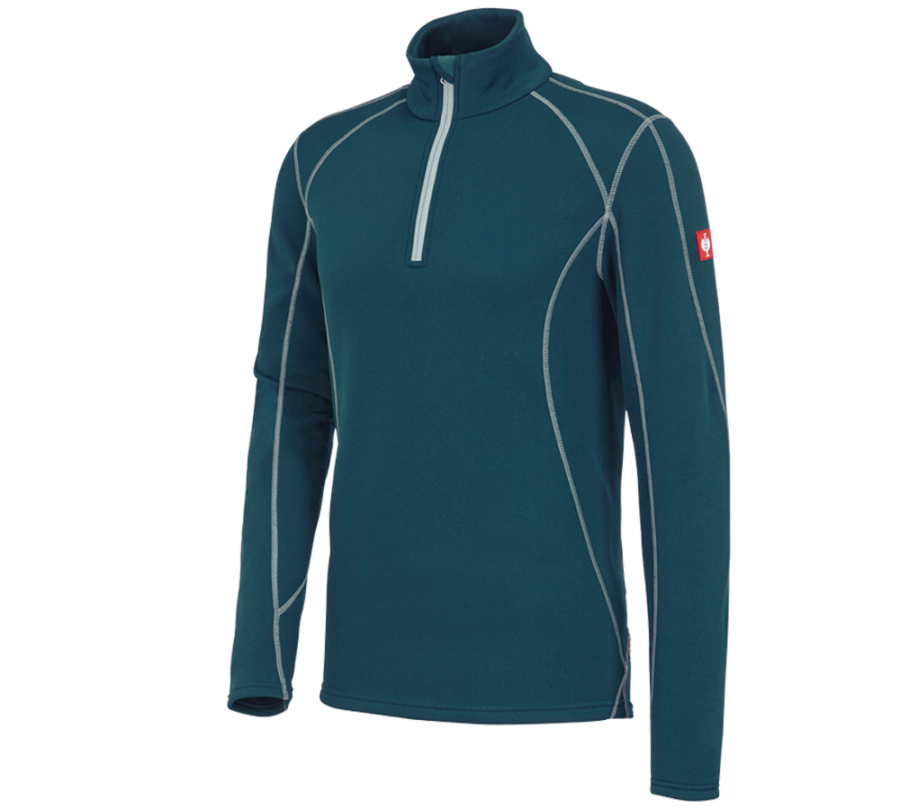Koszulki | Pulower | Koszule: Bluza Troyer funkc. thermo stretch e.s.motion 2020 + niebieski morski/platynowy
