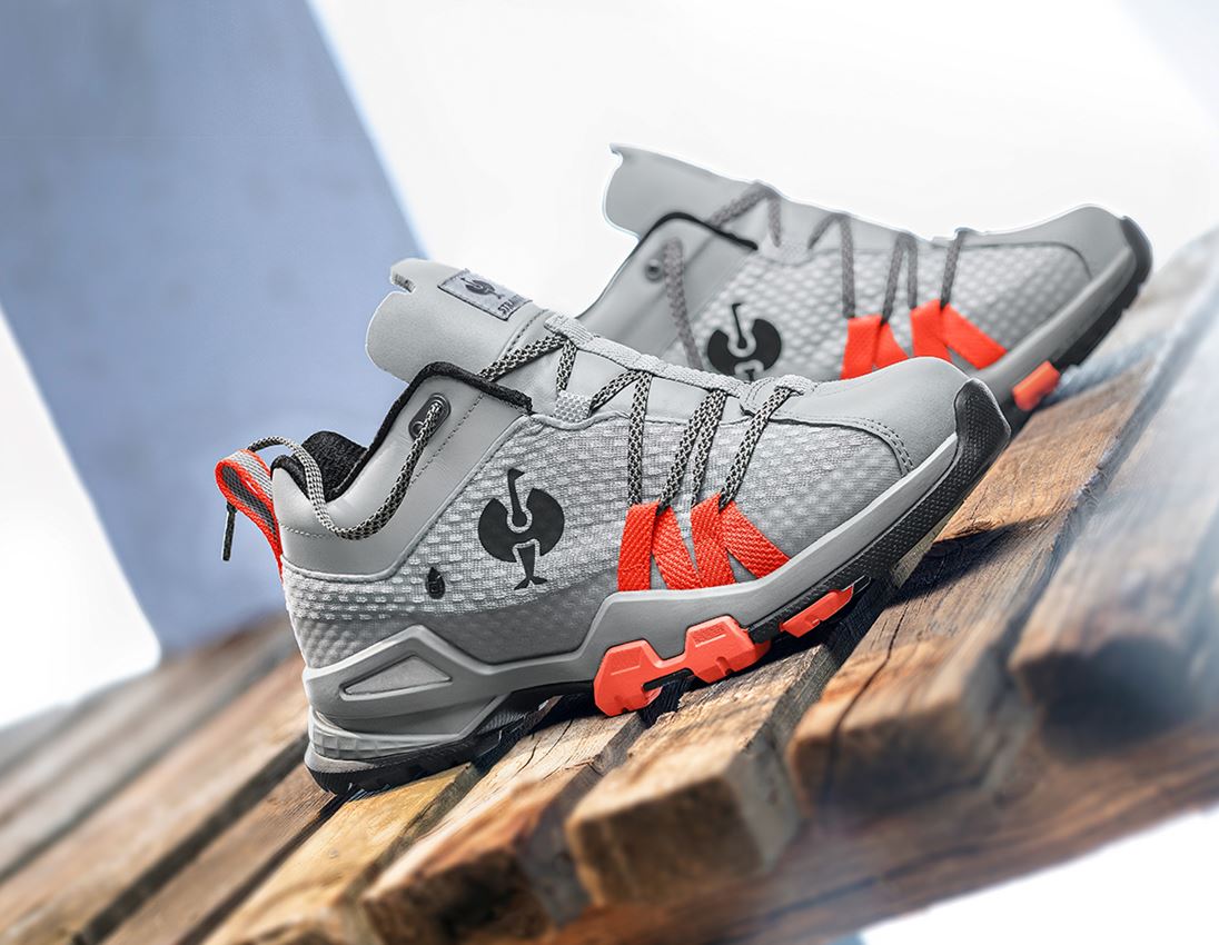 O2: O2 Buty robocze e.s. Kobuk low + perłowoszary/czerwony słoneczny