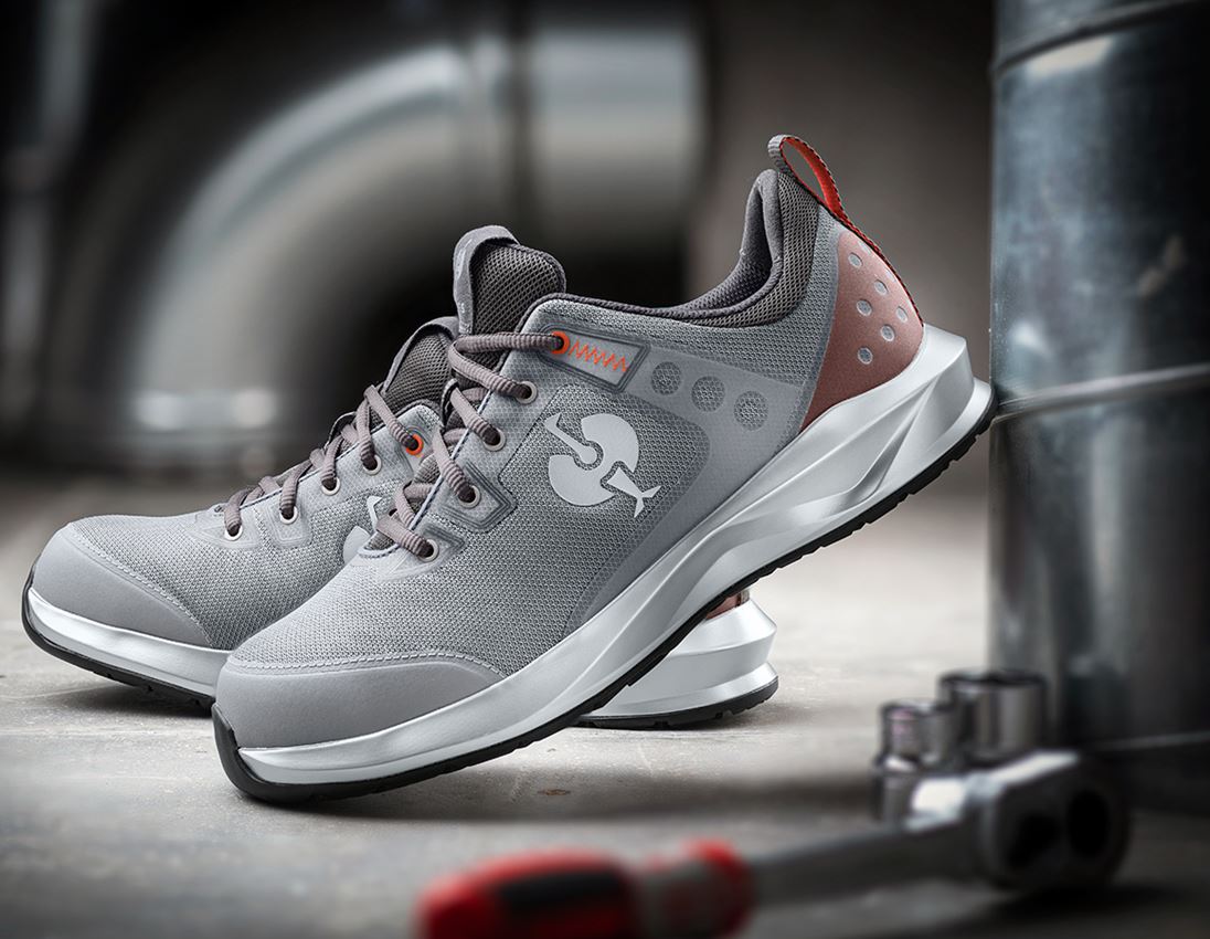 S1: S1 Półbuty bezpieczne e.s. Hades II + platynowy/strauss czerwony