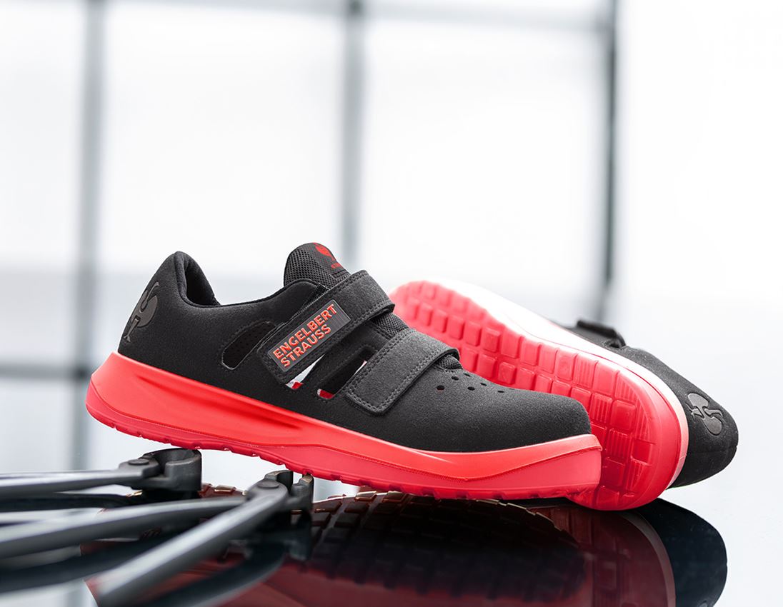 S1P	: S1P Sandały bezpieczne e.s. Banco + czarny/czerwony słoneczny