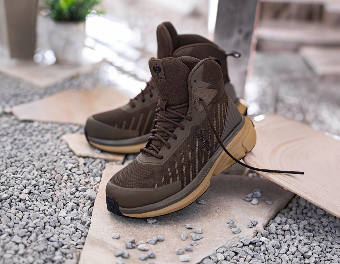 S1: S1 Buty bezpieczne Strauss.1003 mid + kasztanowy