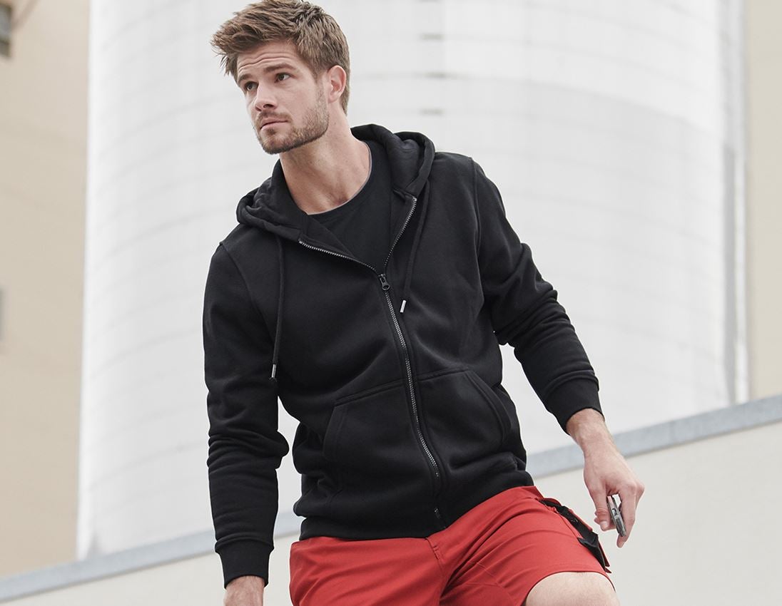 Koszulki | Pulower | Koszule: e.s. Bluza rozpinana z kapturem poly cotton + czarny 2