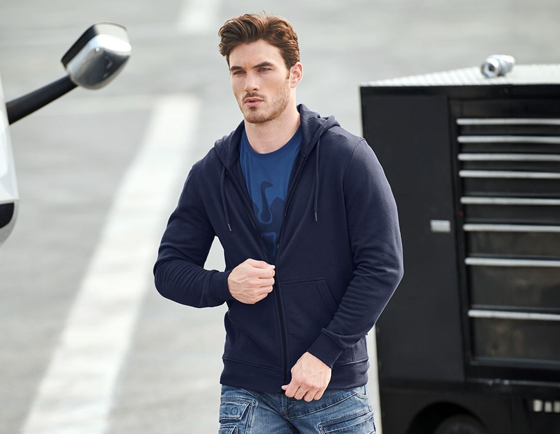 Koszulki | Pulower | Koszule: e.s. Bluza rozpinana z kapturem poly cotton + granatowy