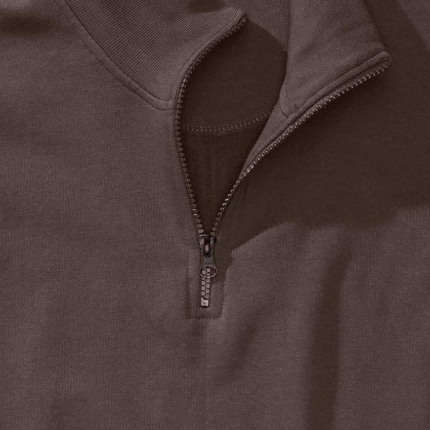 Koszulki | Pulower | Koszule: e.s. Bluza z dekoltem na suwak poly cotton + kasztanowy 2