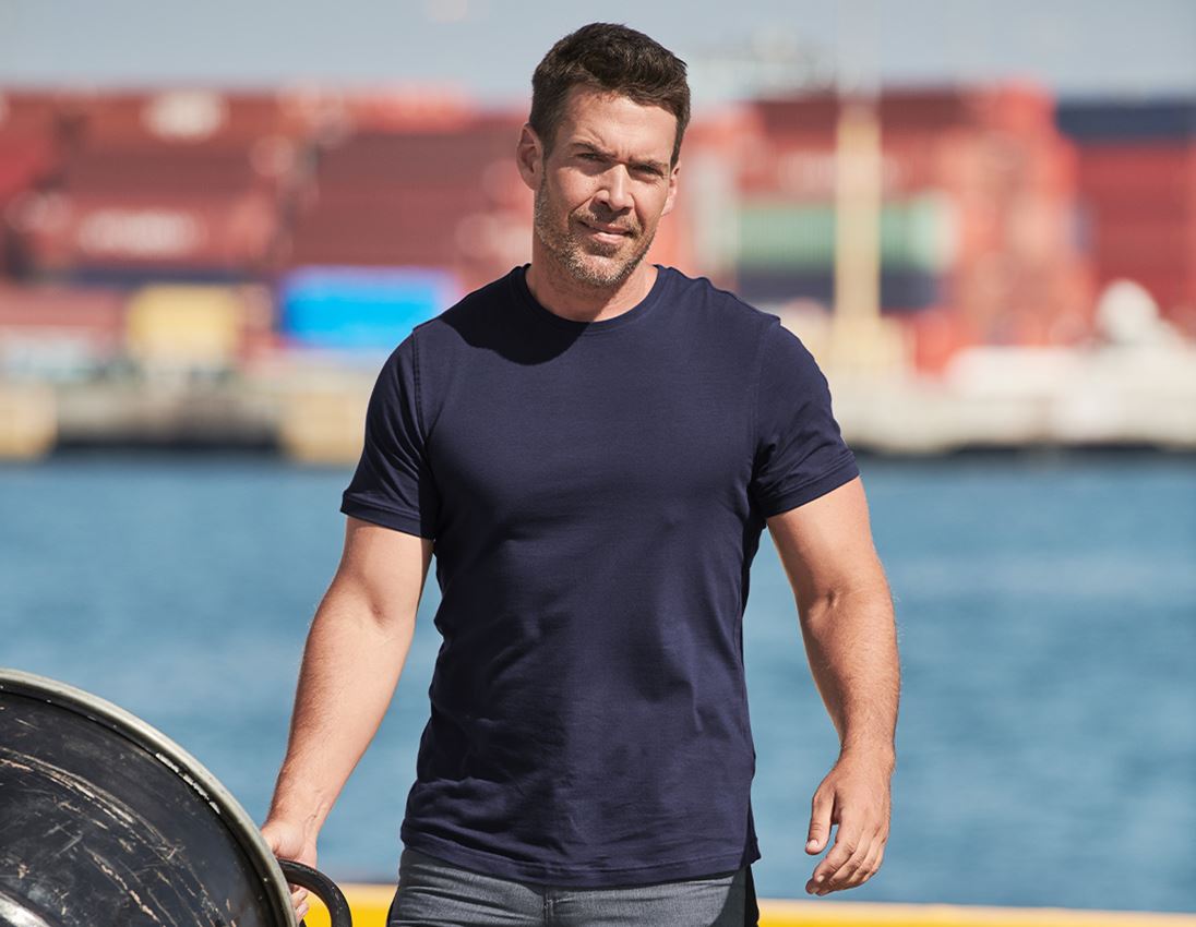 Koszulki | Pulower | Koszule: e.s. Koszulka funkcyjna poly cotton + granatowy