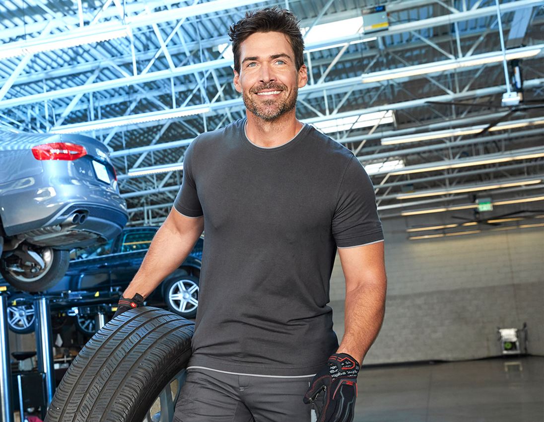 Koszulki | Pulower | Koszule: e.s. Koszulka cotton stretch Layer + antracytowy/platynowy