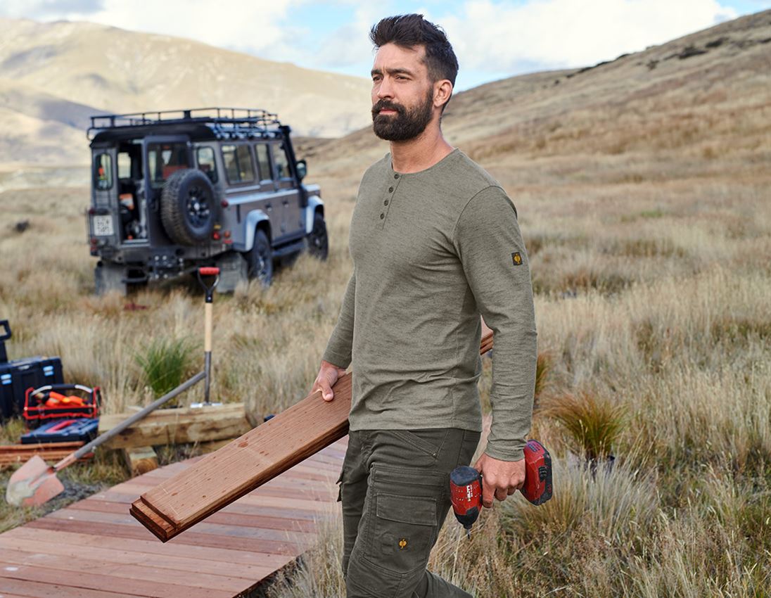 Koszulki | Pulower | Koszule: Koszulka długi rękaw e.s.vintage + zielony kamuflażowy melanżowy 1