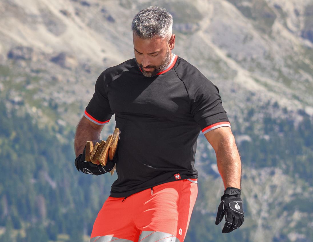 Koszulki | Pulower | Koszule: Koszulka funkcyjna e.s.ambition + czarny/czerwony ostrzegawczy 2