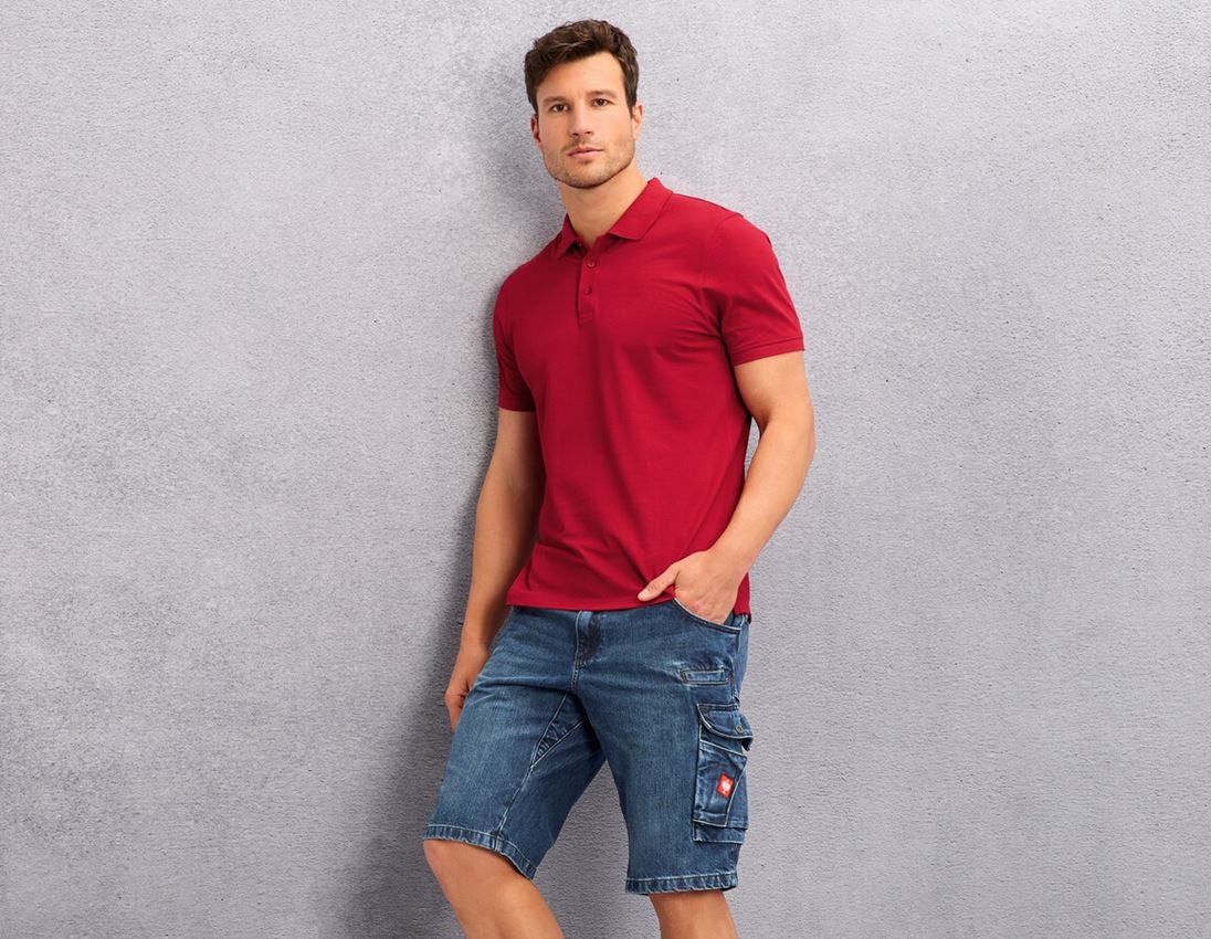 Koszulki | Pulower | Koszule: e.s. Koszulka polo z piqué cotton light + ognistoczerwony 1