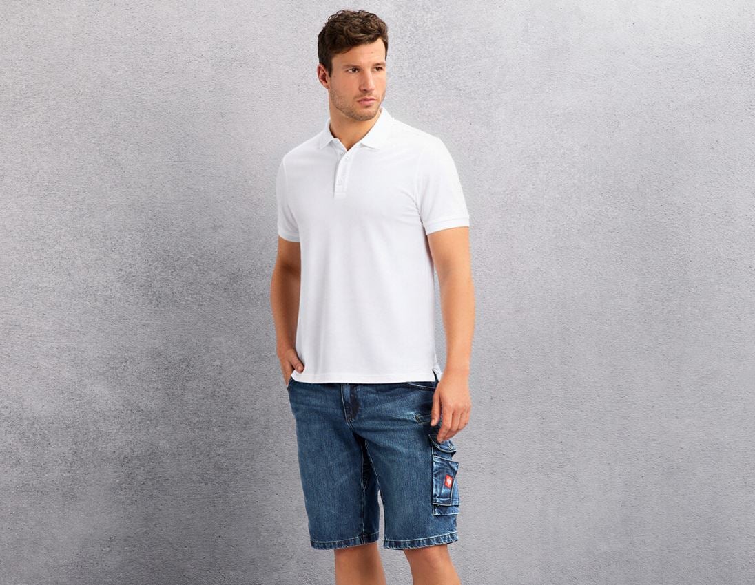 Koszulki | Pulower | Koszule: e.s. Koszulka polo z piqué cotton light + biały 1