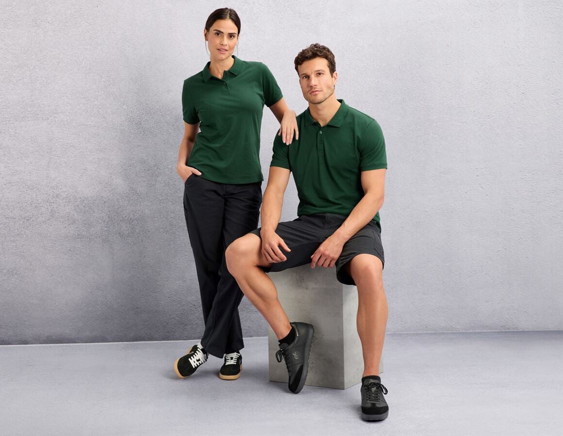 Koszulki | Pulower | Bluzki: e.s. Koszulka polo z piqué cotton light, damska + zielony 1