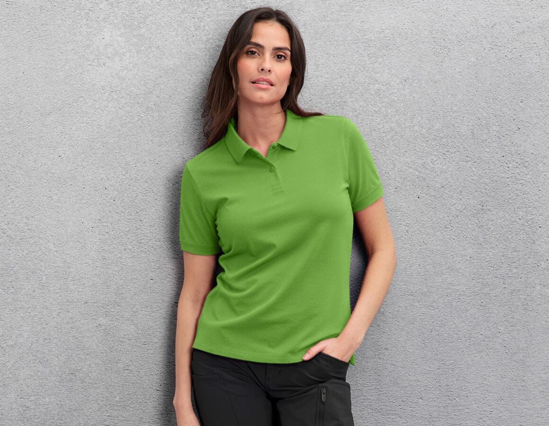 Koszulki | Pulower | Bluzki: e.s. Koszulka polo z piqué cotton light, damska + zielony morski