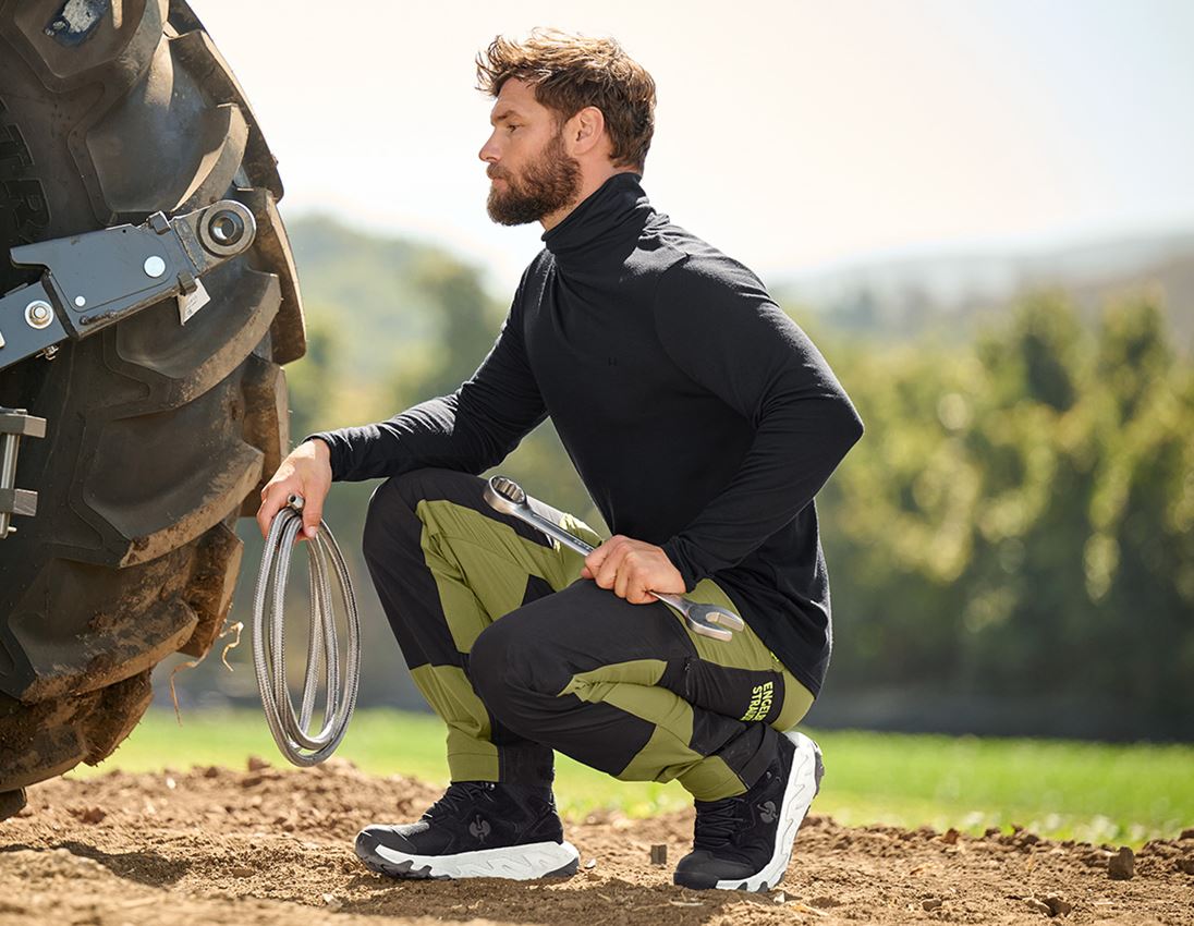 Koszulki | Pulower | Koszule: Koszulka z golfem Merino e.s.trail + czarny 2