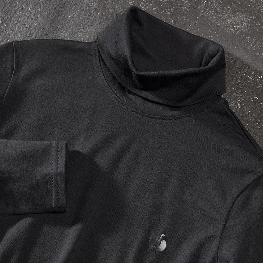 Koszulki | Pulower | Bluzki: Koszulka z golfem Merino e.s.trail, damska + czarny 2