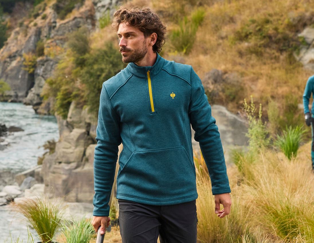 Koszulki | Pulower | Koszule: Bluza ze stójką thermo stretch e.s.trail + szmaragdowa zieleń melanżowy/żółty chromowy