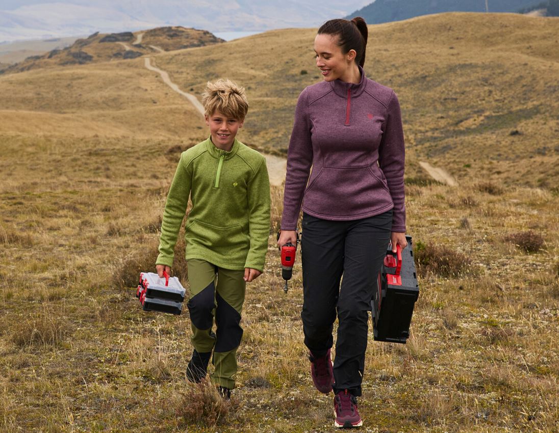 Koszulki | Pulower | Bluzki: Bluza ze stójką thermo stretch e.s.trail, damska + mahoniowa czerwień melanżowy/opalowa czerwień 1