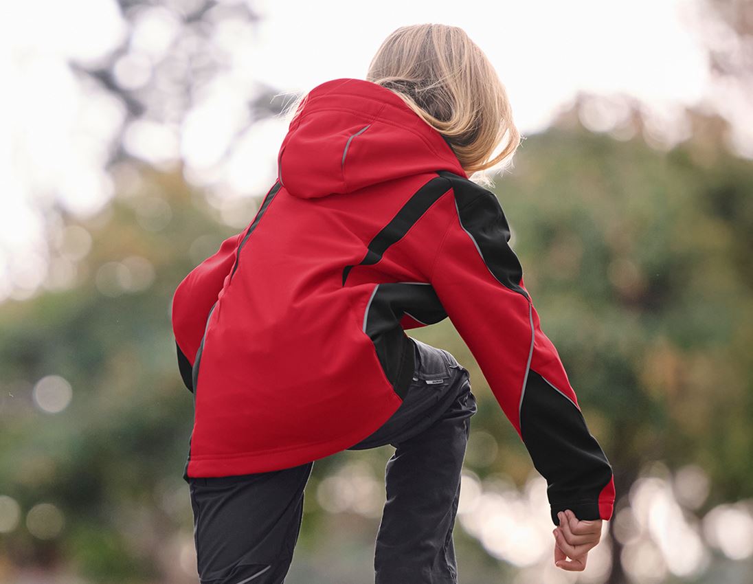 Kurtki: Kurtka softshell e.s.vision, dziecięca + czerwony/czarny 2