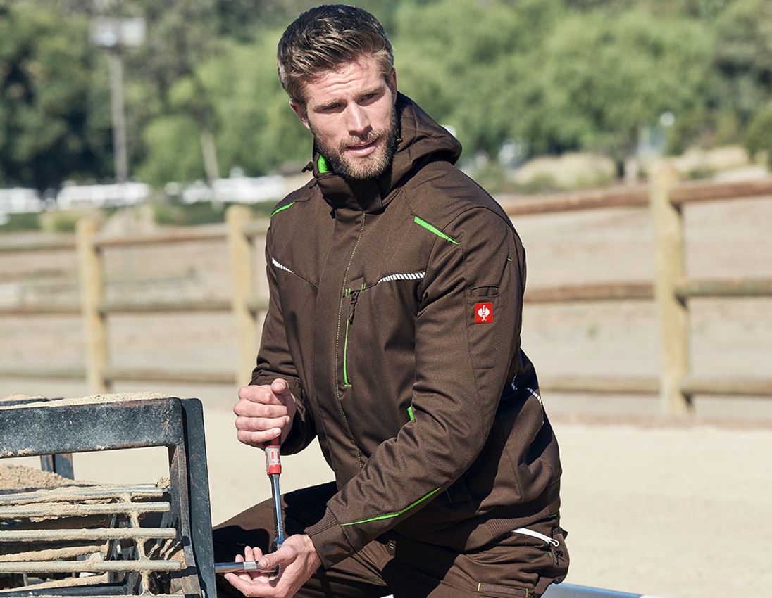 Kurtki robocze: Kurtka zimowa softshell e.s.motion 2020, męska + kasztanowy/zielony morski 1