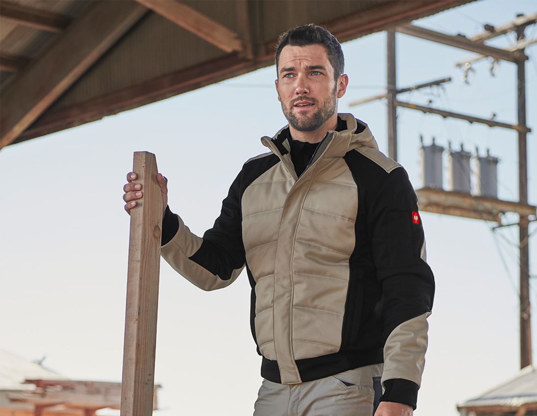 Kurtki robocze: Zimowa kurtka softshell e.s.vision + gliniasty/czarny