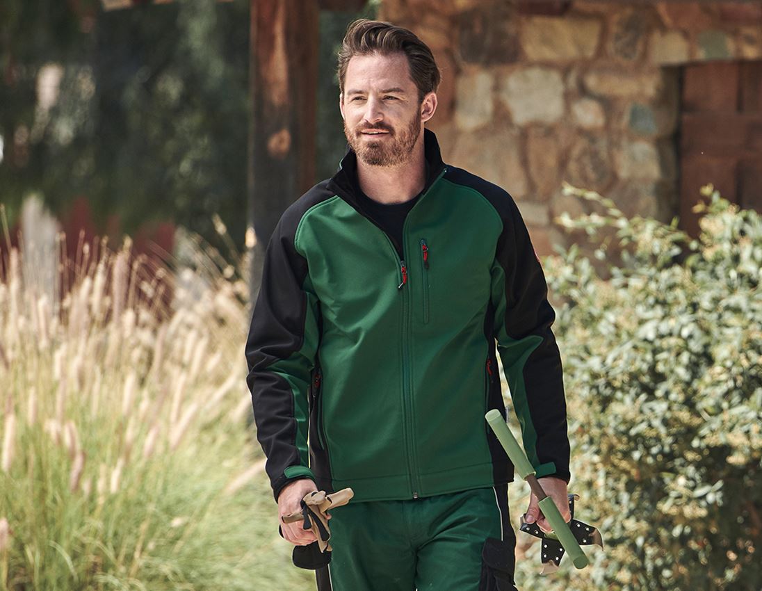 Kurtki robocze: Kurtka softshell dryplexx® softlight + zielony/czarny