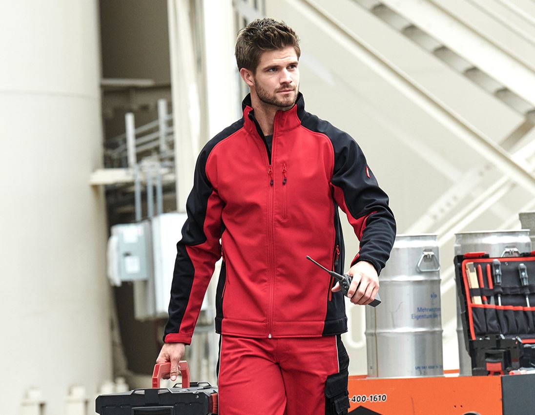 Kurtki robocze: Kurtka softshell dryplexx® softlight + czerwony/czarny