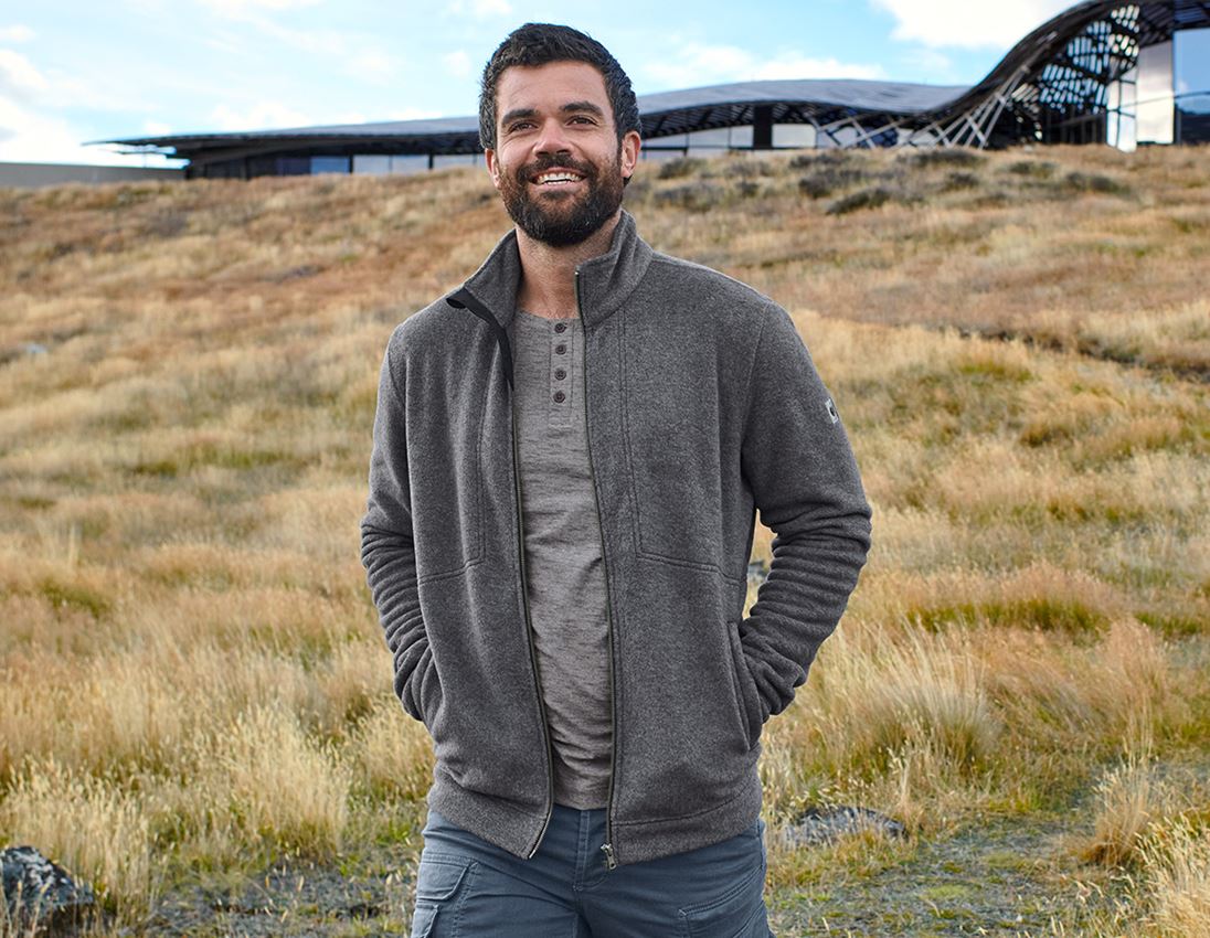 Kurtki robocze: Kurtka polarowa e.s.vintage + czarny melanżowy