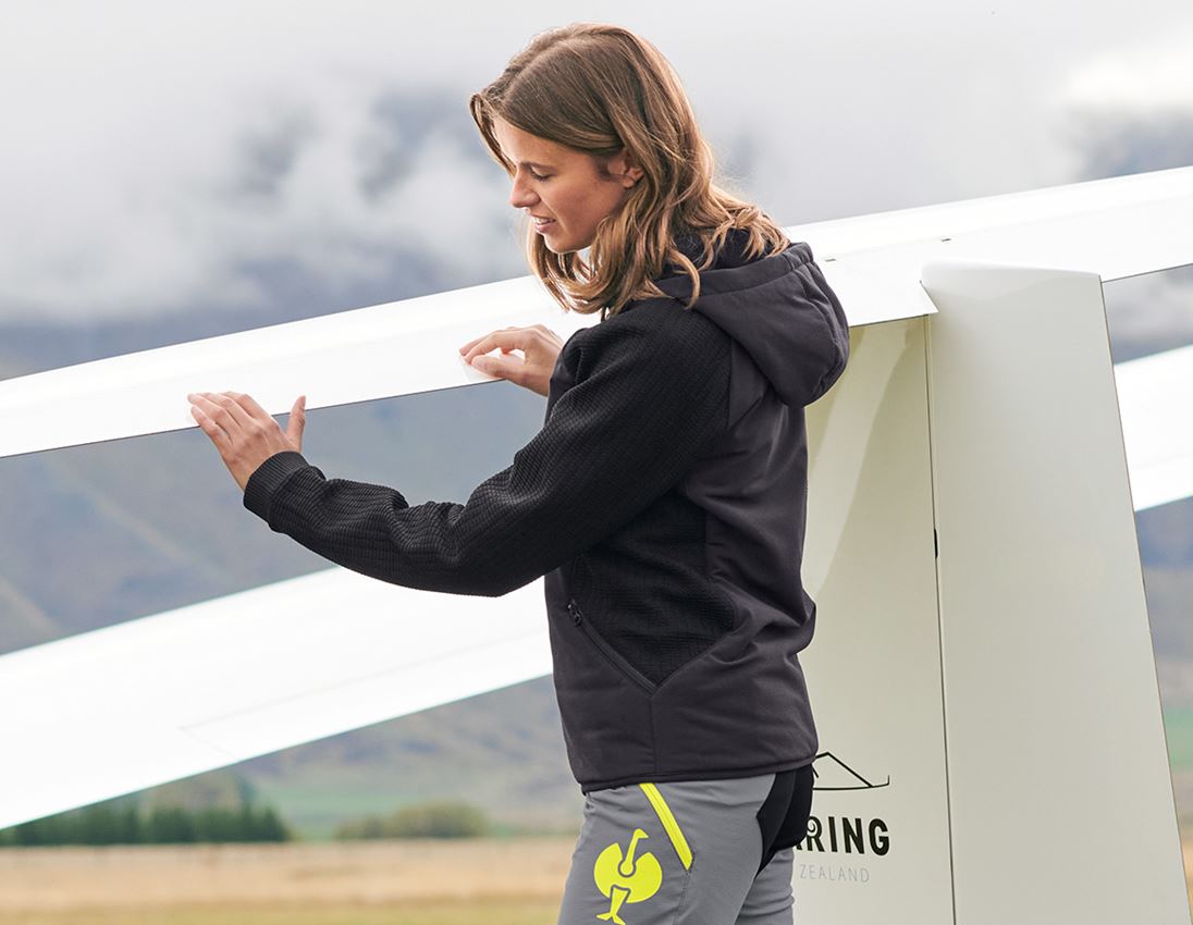 Kurtki robocze: Hybrydowa kurtka dzian. kapturem e.s.trail, damska + czarny 1