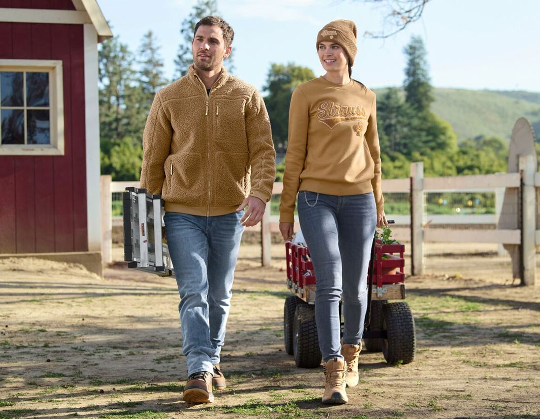 Kurtki robocze: Kurtka z dzianiny futerkowej e.s.e:pic + migdałowy brąz 3