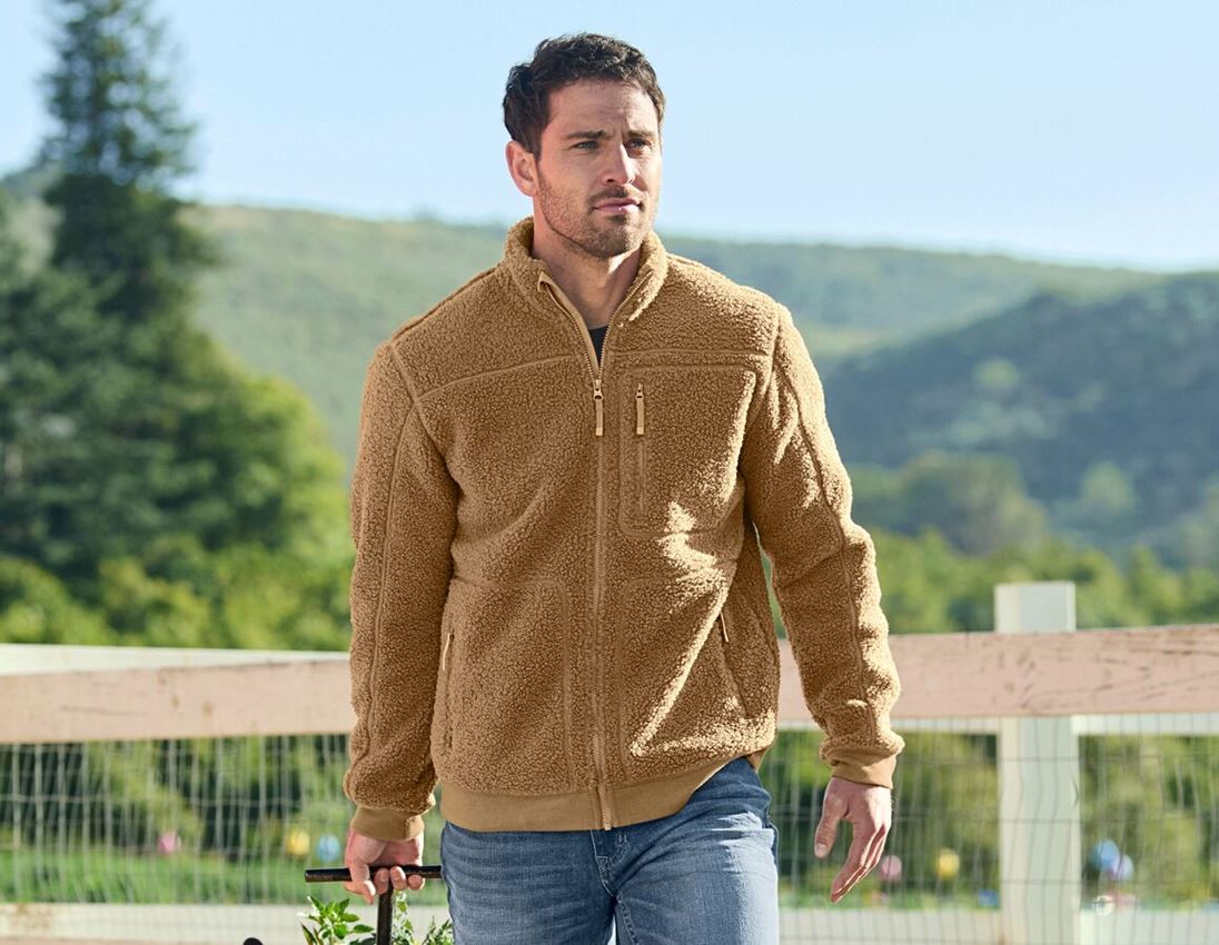 Kurtki robocze: Kurtka z dzianiny futerkowej e.s.e:pic + migdałowy brąz 2