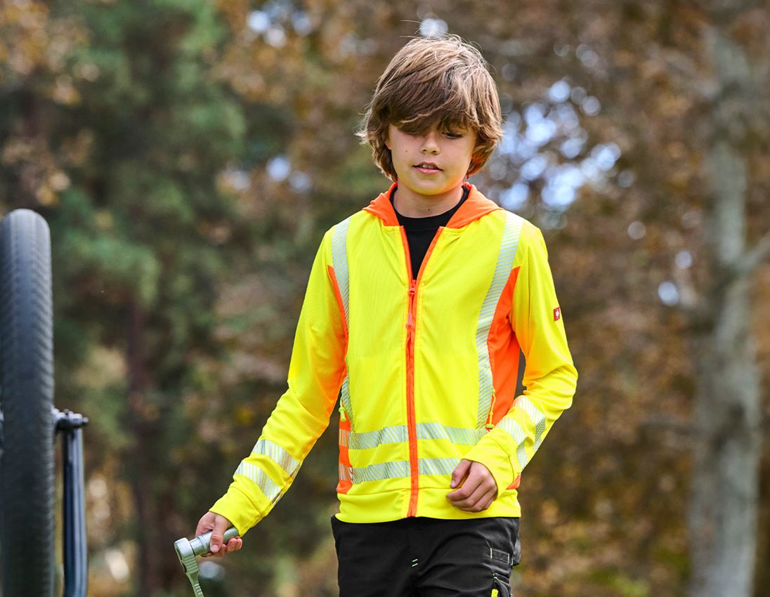 Kurtki: Kurtka funkc.z kapturem ostrz. e.s.motion 2020,dz. + żółty ostrzegawczy/pomarańczowy ostrzegawczy