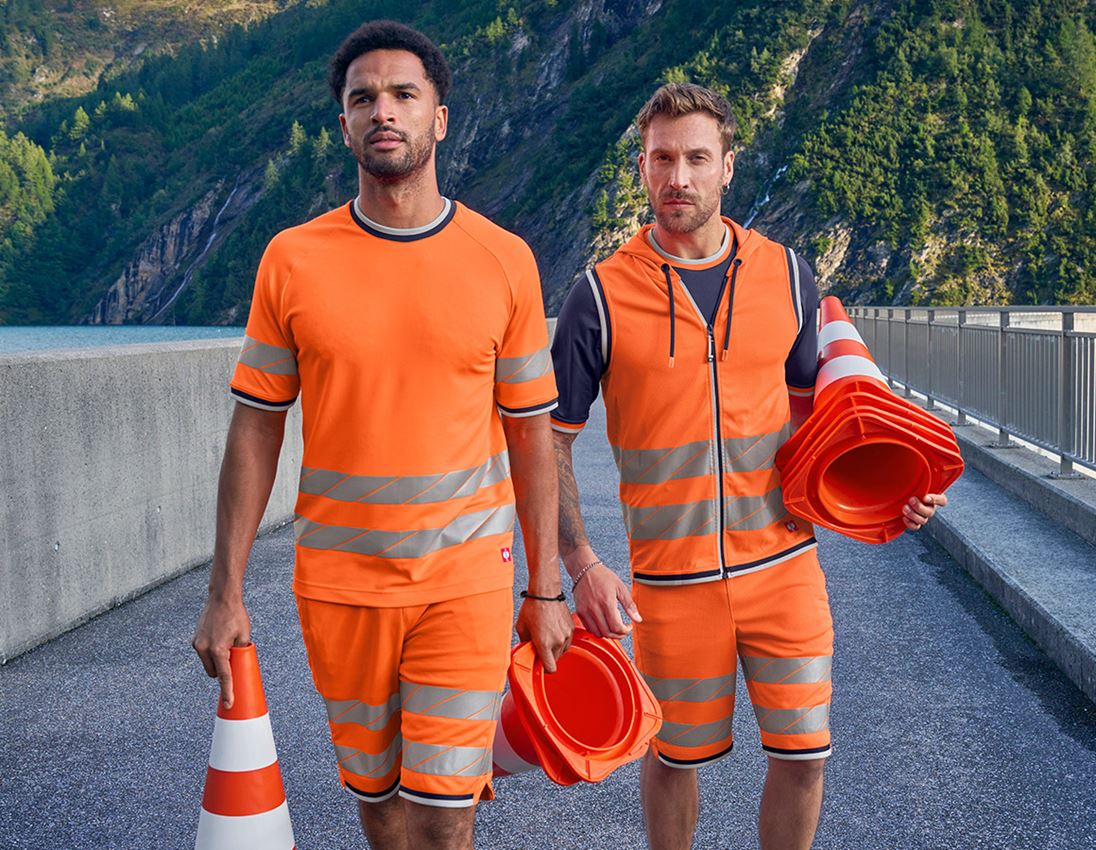 Koszulki | Pulower | Koszule: Koszulka funkcyjna ostrzegawcza e.s.ambition + pomarańczowy ostrzegawczy/granatowy 7