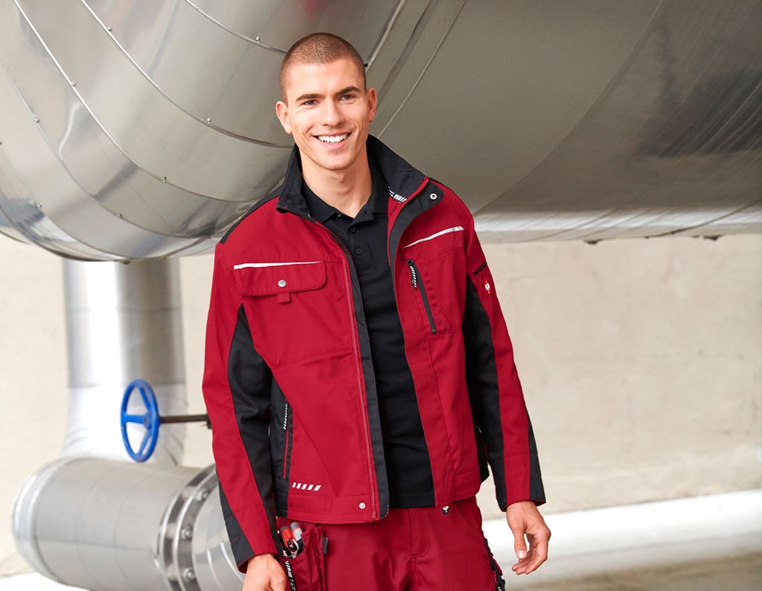 Kurtki robocze: Kurtka do pasa e.s.motion + czerwony/czarny