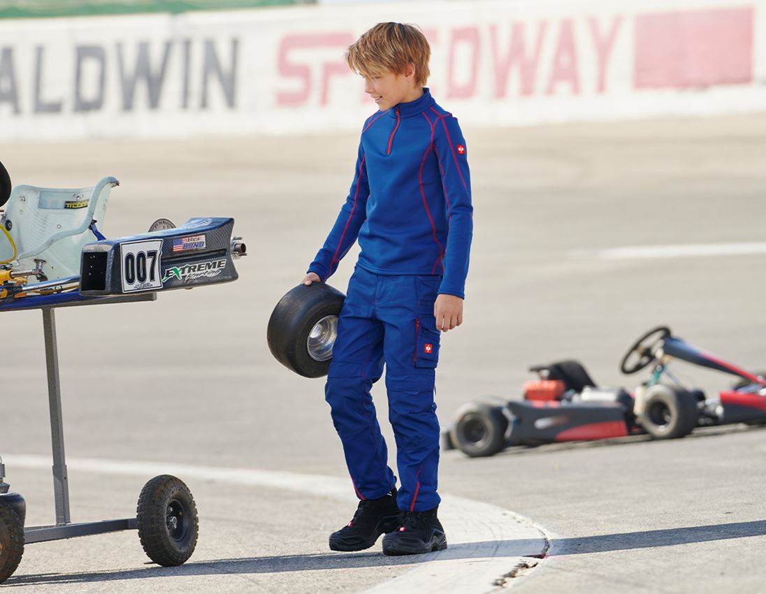 Spodnie: Spodnie do pasa e.s.motion 2020, dziecięce + chabrowy/ognistoczerwony 1