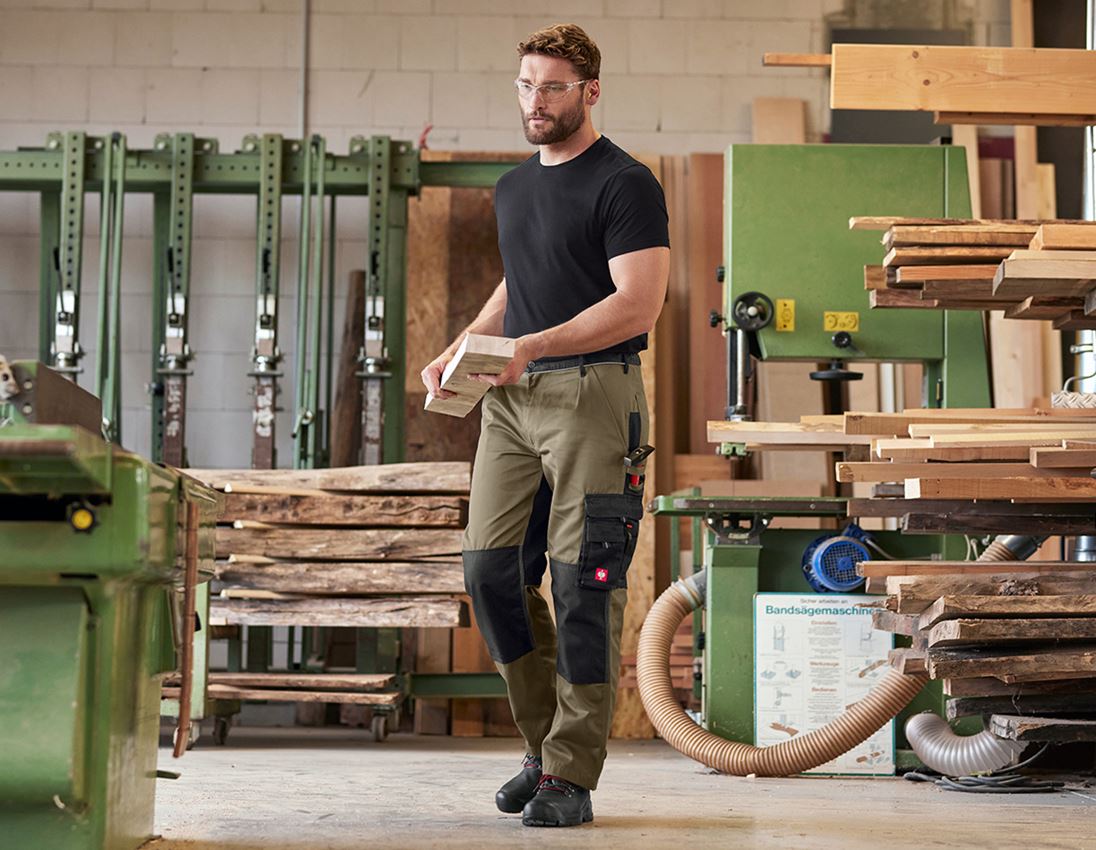 Spodnie robocze: Spodnie do pasa e.s.image + khaki/czarny 2