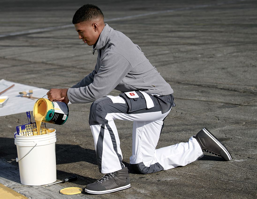 Spodnie robocze: Spodnie do pasa e.s.motion + biały/szary 1