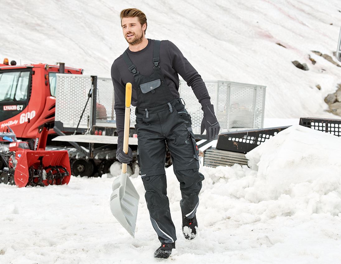 Spodnie robocze: Ogrodniczki e.s.motion zimowe + grafitowy/cementowy