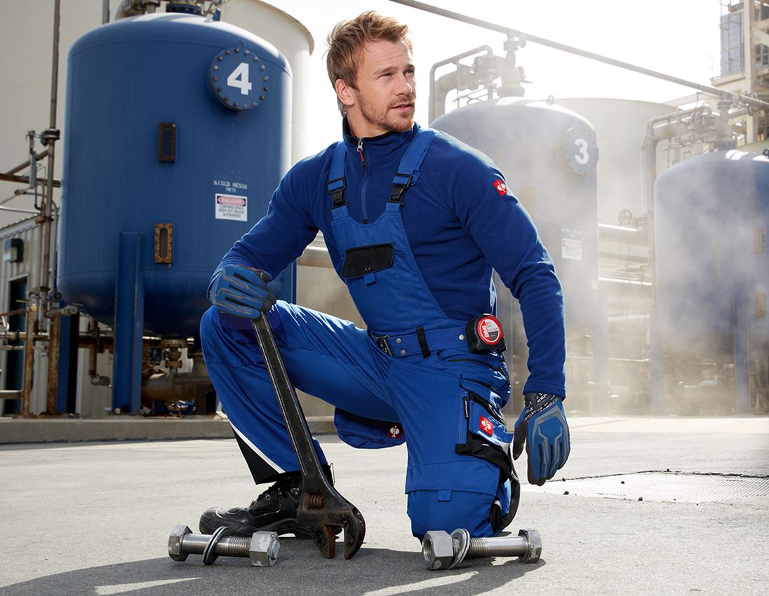 Spodnie robocze: Ogrodniczki e.s.motion zimowe + chabrowy/czarny 4