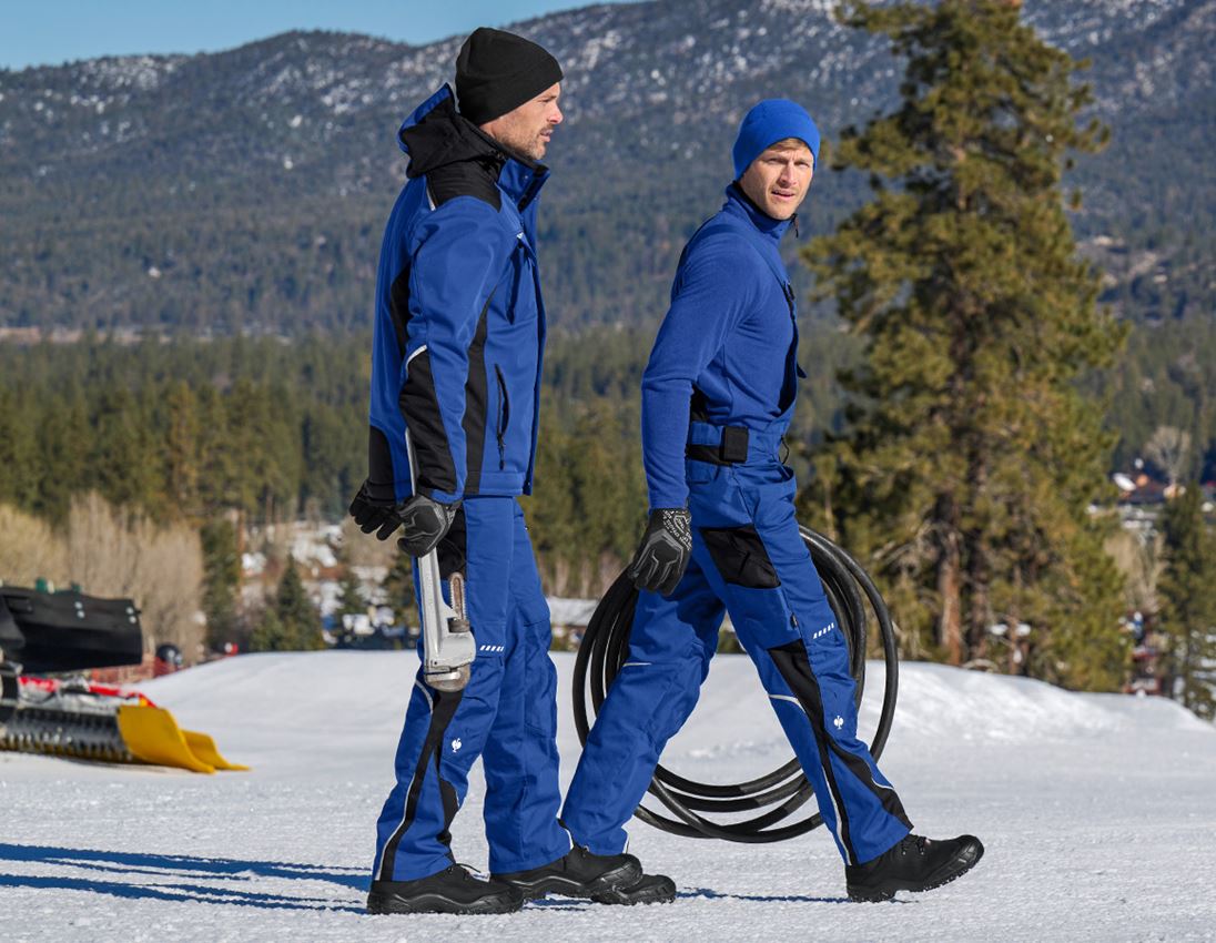 Spodnie robocze: Ogrodniczki e.s.motion zimowe + chabrowy/czarny 2