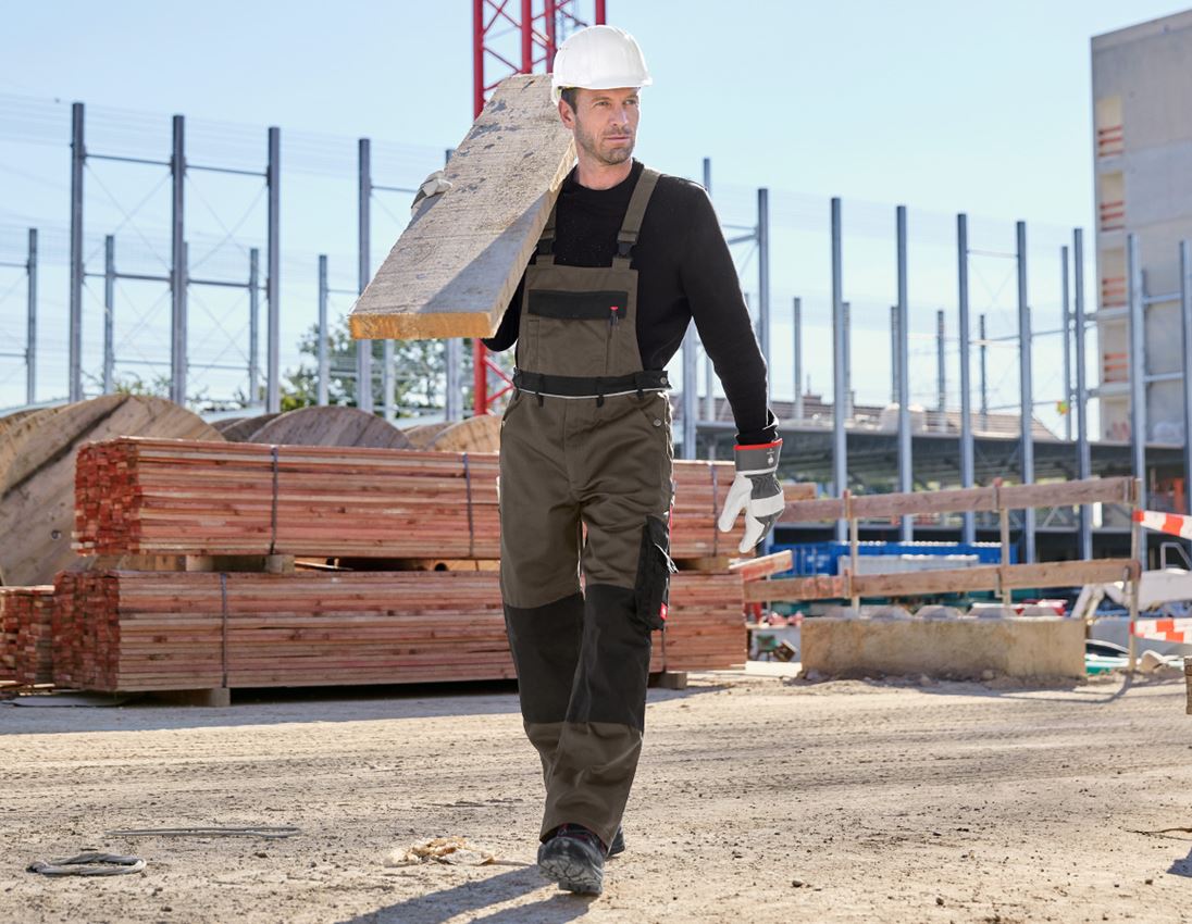 Spodnie robocze: Ogrodniczki e.s.image + oliwkowy/czarny