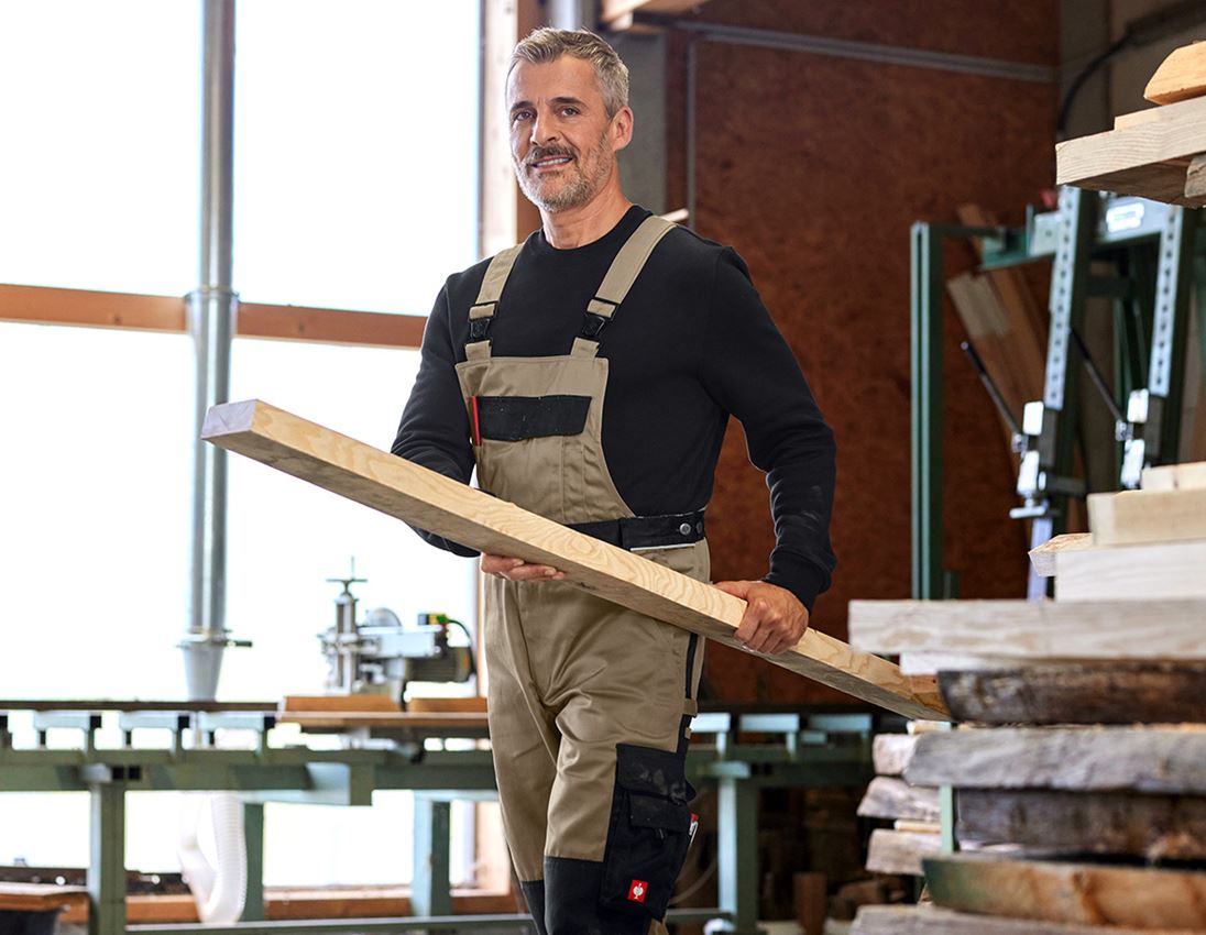 Spodnie robocze: Ogrodniczki e.s.image + khaki/czarny 2