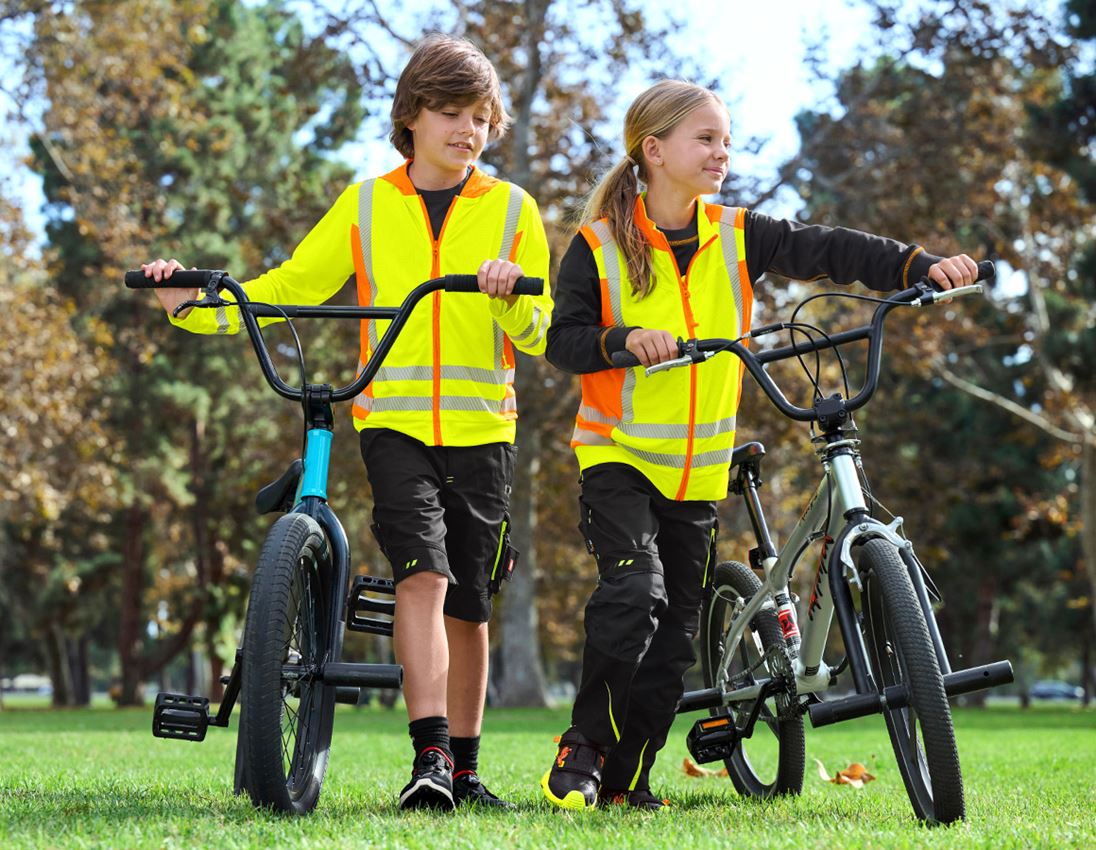 Szorty: Szorty e.s.motion 2020, dziecięce + czarny/żółty ostrzegawczy/pomarańczowy ostrzegawczy 4