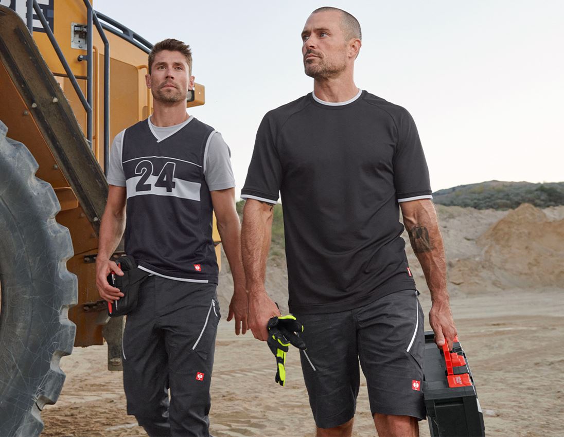 Spodnie robocze: Szorty wielokieszeniowe e.s.ambition + czarny/platynowy 4