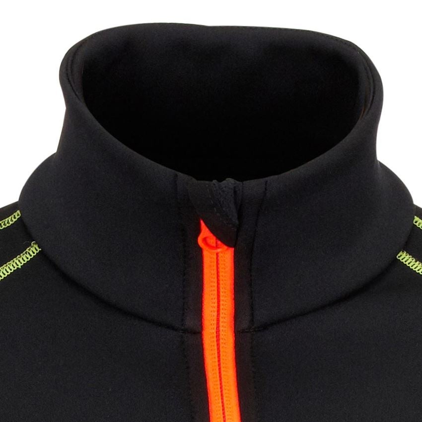 Koszulki | Pulower | Koszule: Bluza Troyer funkc. thermo stretch e.s.motion 2020 + czarny/żółty ostrzegawczy/pomarańczowy ostrzegawczy 2