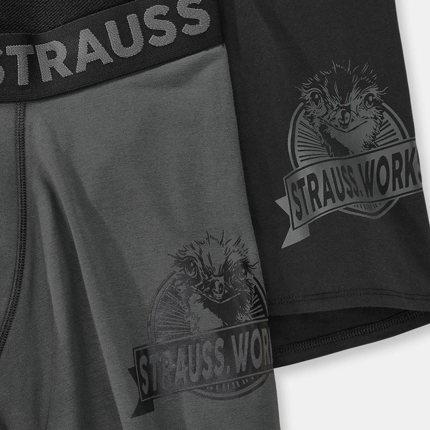 Bielizna | Odzież termoaktywna: Longleg Bokserki e.s.iconic, 2 szt. w zest. + karbonowym szary+czarny 2