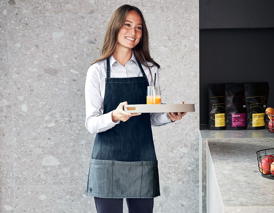 Fartuchy: e.s. Fartuch przedni denim, krótkie + mediumwashed