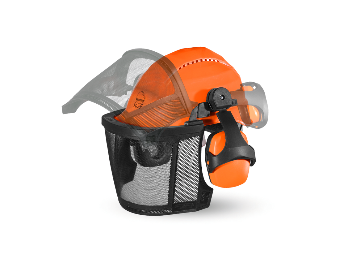 Helmy | Kaski ochronne: Zestaw hełm. ochronny dla pilarzy KWF Professional + pomarańczowy